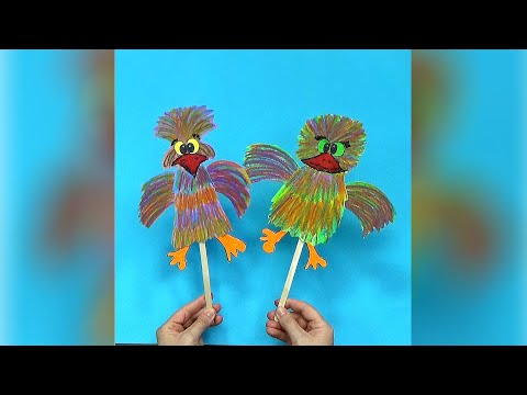 Video önizleme karesi: Kağıt Kukla Yapımı, kolay kuş kuklası