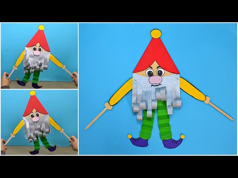 Video önizleme karesi: Kağıttan kolay kukla yapımı; Yer cücesi