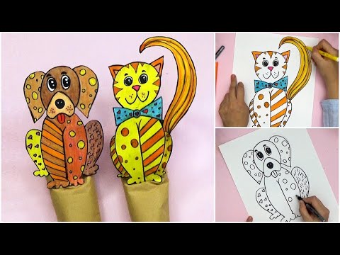 Video önizleme karesi: Kolay El Kuklası Yapımı, Kedi ve Köpek Kuklalar