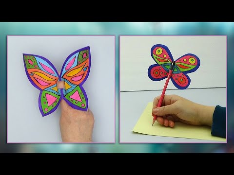 Video önizleme karesi: 2 Farklı Kağıt Kelebek Etkinliği, Kelebek Kukla ve Kelebek Kalem Süsleri
